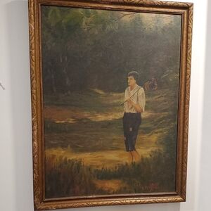Elegant Gold-Framed Pastoral Scene Painting